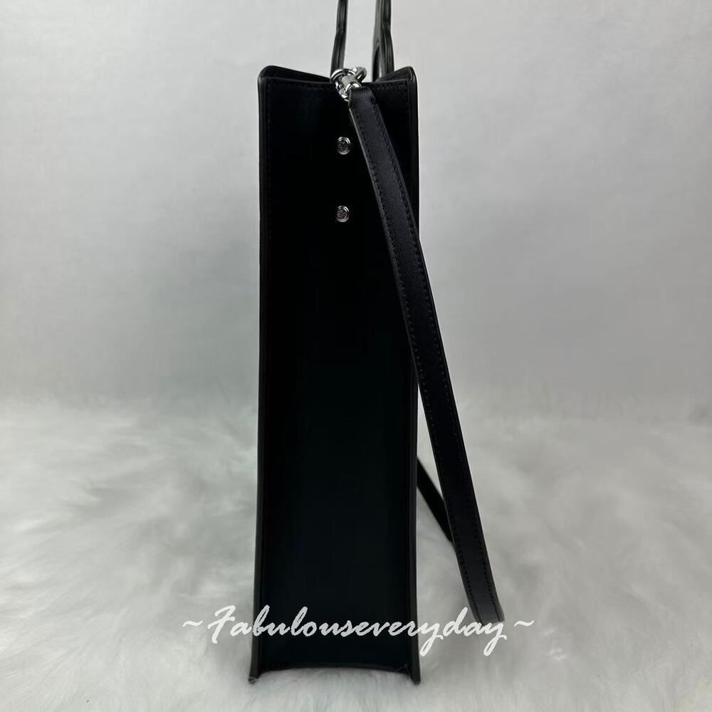Coach Cloud Handle Tote In Coachtopia Leather/Black CT383 + Pouch/Wristlet - Picture 6 of 11